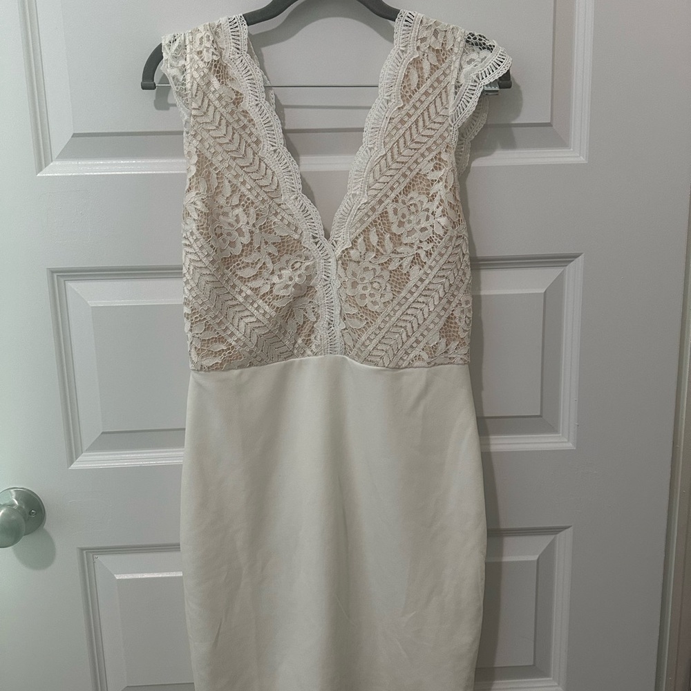 Elegant Lace and Satin Dress